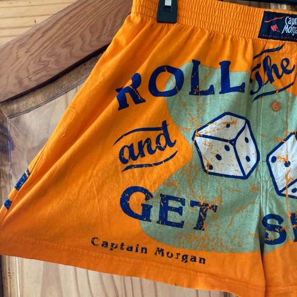 Men’s Captain Morgan Spiced Rum orange lounge shorts - size XL (40/42) - Picture 2 of 6
